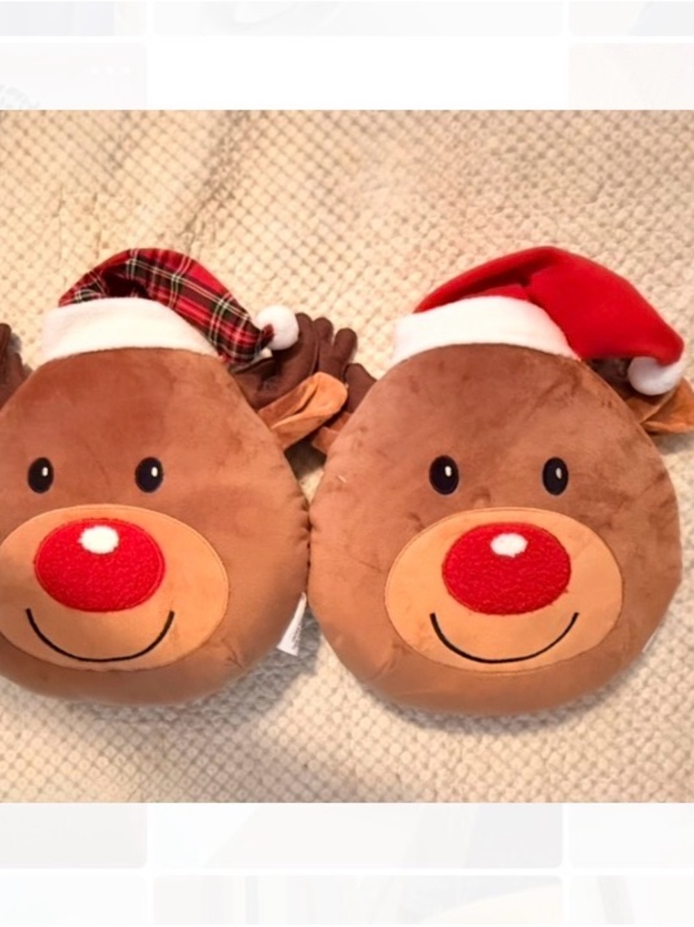 Kids Plush Reindeer throw pillows